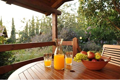 בקתות רינה ברמה - חצר ונוף