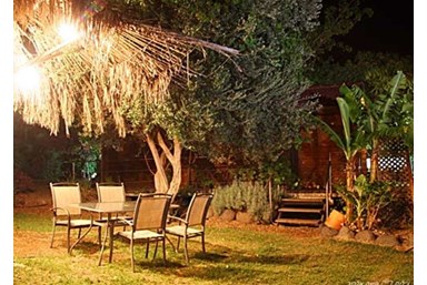 בשן בגולן - החצר והבריכה