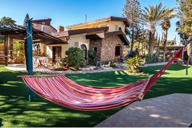 ציפור מדבר - החצר והבריכה