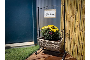 על צוקי הגלבוע - הבריכה והחצר