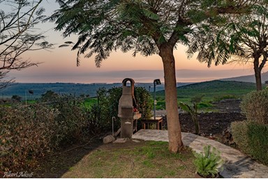 דובדבן בגולן - לזוגות בלבד - החצר והנוף