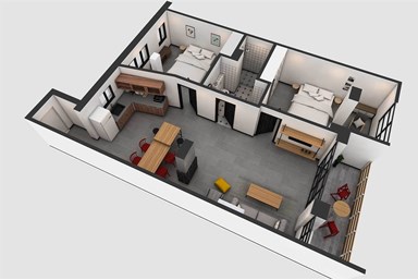 דירות בוטיק גולדה - הדירה השחורה